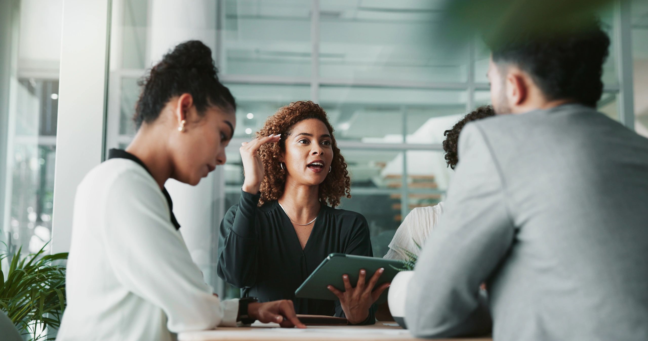 Financial expert consulting with client in UK